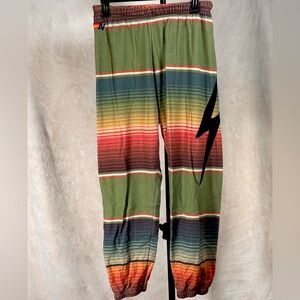 Aviator Nation Striped Embroidered Accent Sweatpants